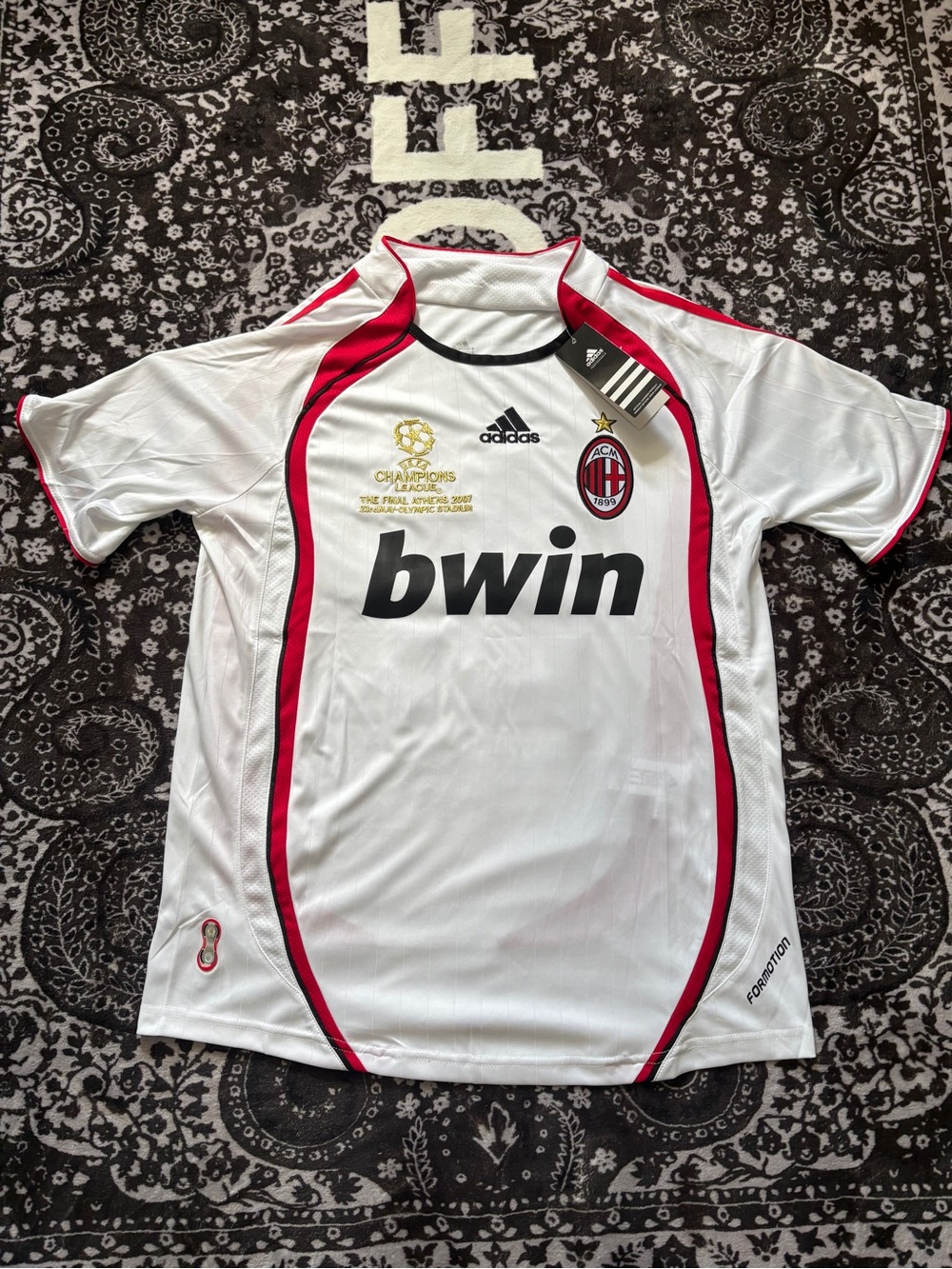 AC Milan 2007 Away Kaka #22 UCL Final Retro Soccer Jersey Size Men Large